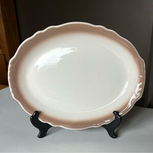 VTG 1969 Homer Laughlin Best China “Carolyn” tan-brown fade 12 in oval platter